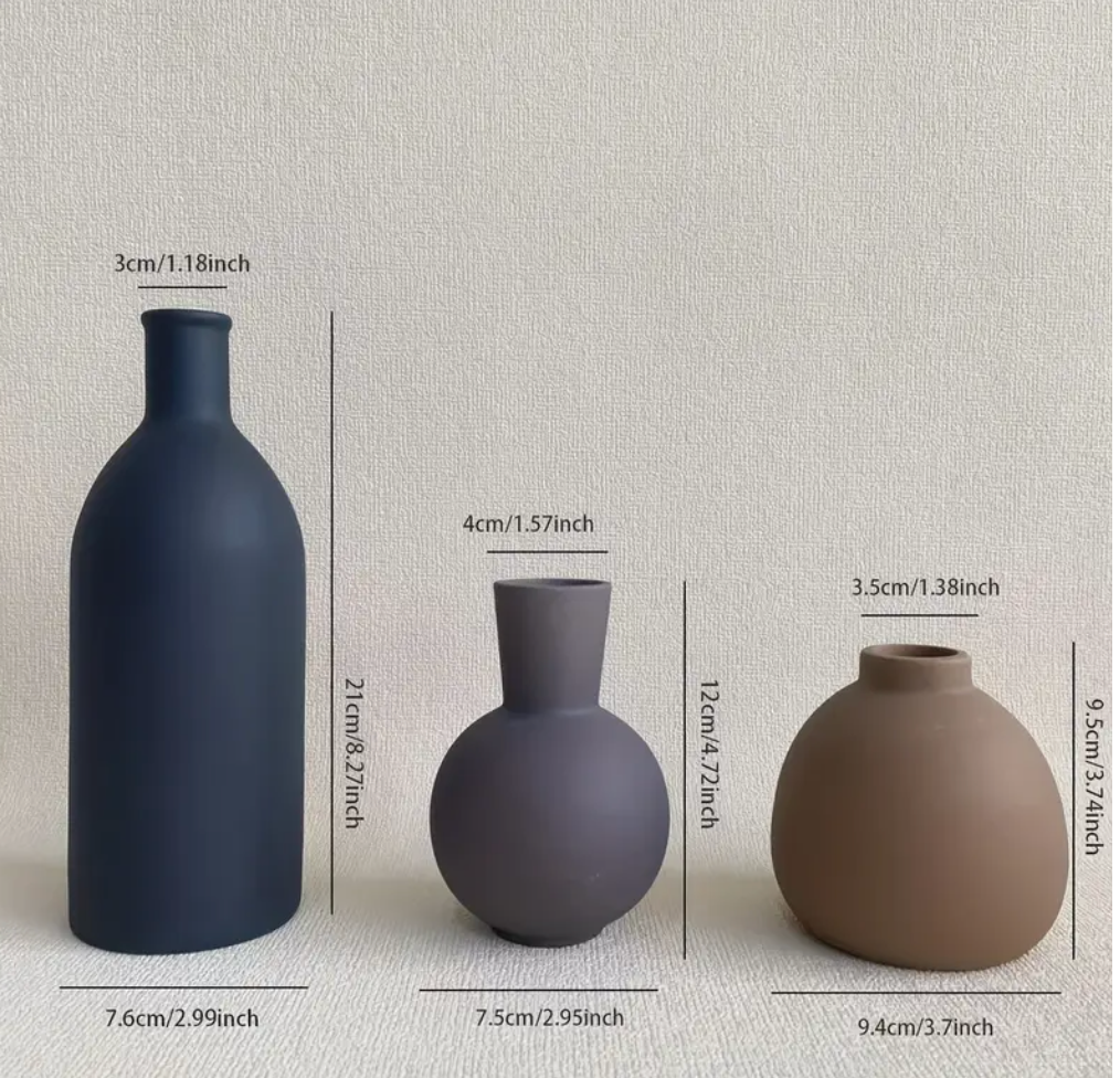 Nordic Morandi Color Vases (3pcs)