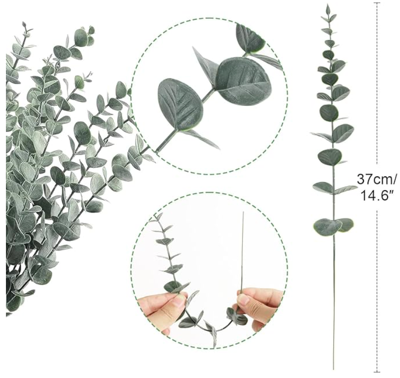 Artificial Eucalyptus Stems – 15" (pack of 25 stems)