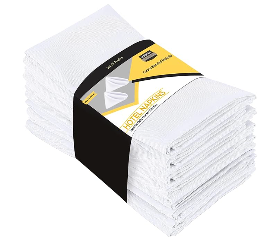 White Cotton Blend Cloth Napkins (set of 12)