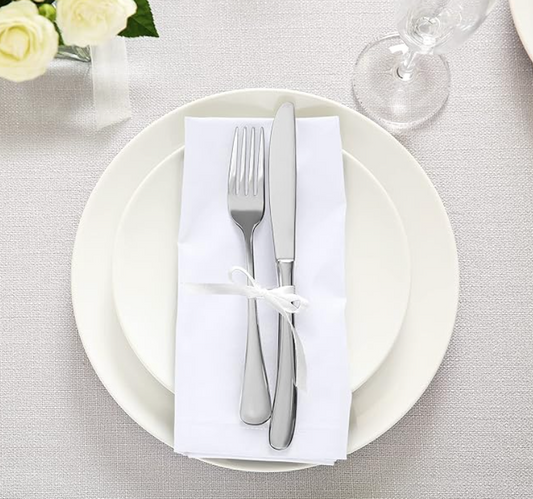 White Cotton Blend Cloth Napkins (set of 12)