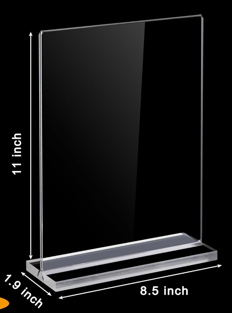 Clear Acrylic Sign Holder/Vertical Display Stand