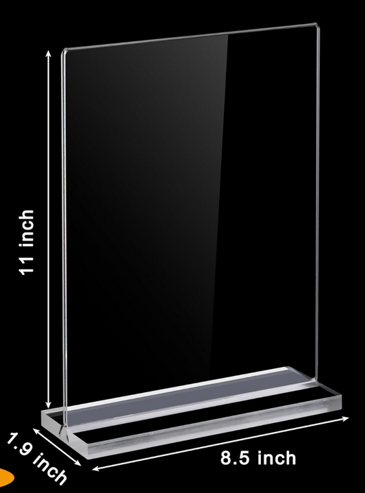 Clear Acrylic Sign Holder/Vertical Display Stand