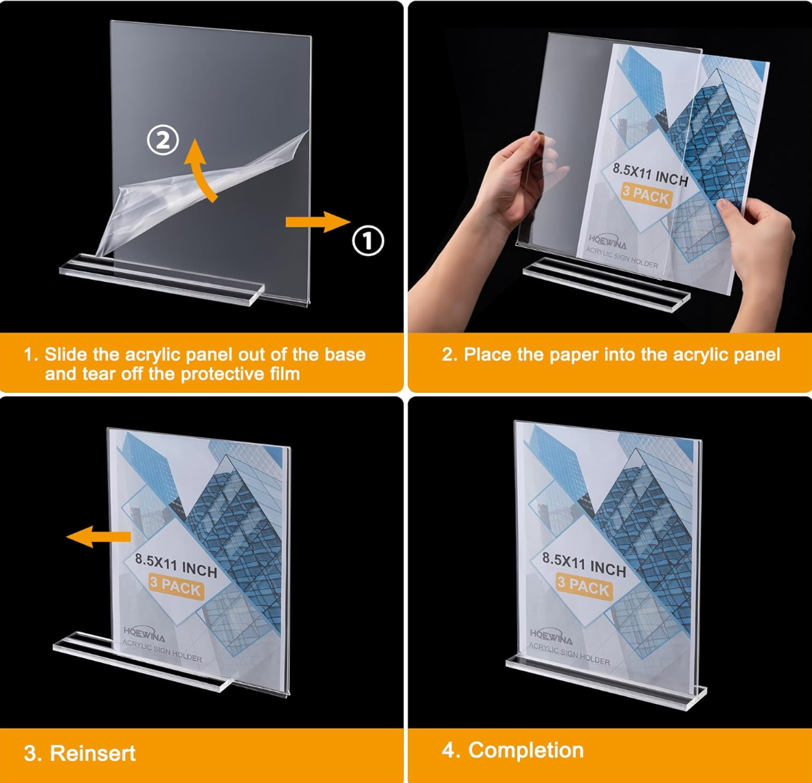 Clear Acrylic Sign Holder/Vertical Display Stand