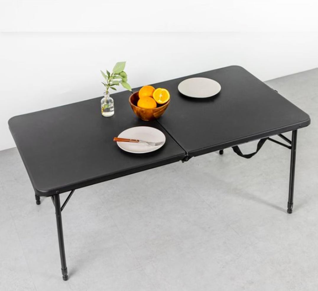 4-Foot Folding Table – Black