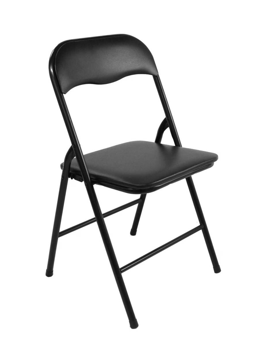 Black Padded Vinyl Folding Chair
