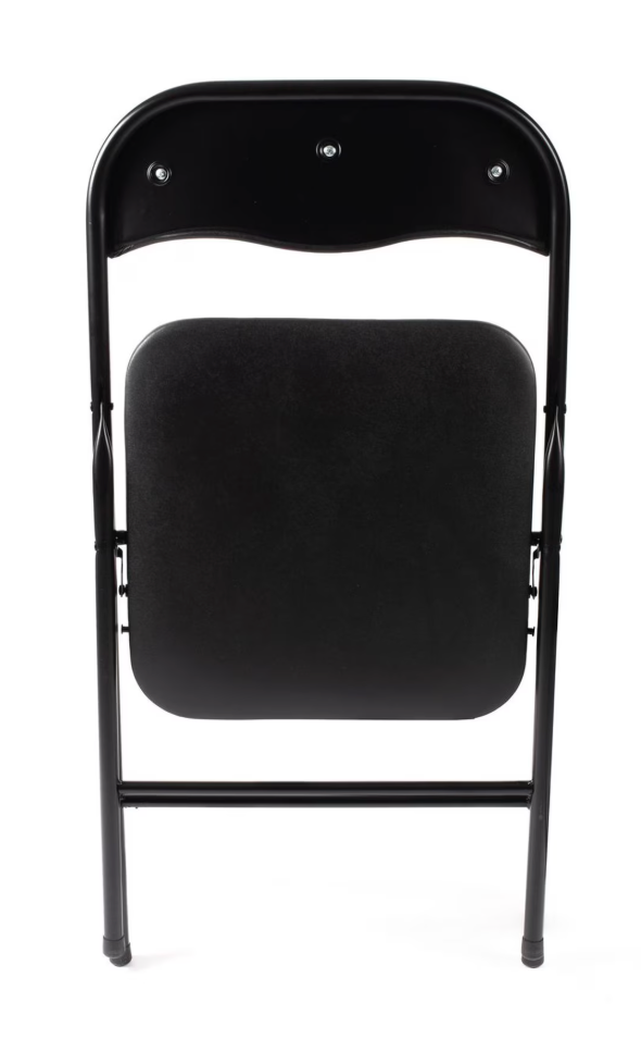 Black Padded Vinyl Folding Chair