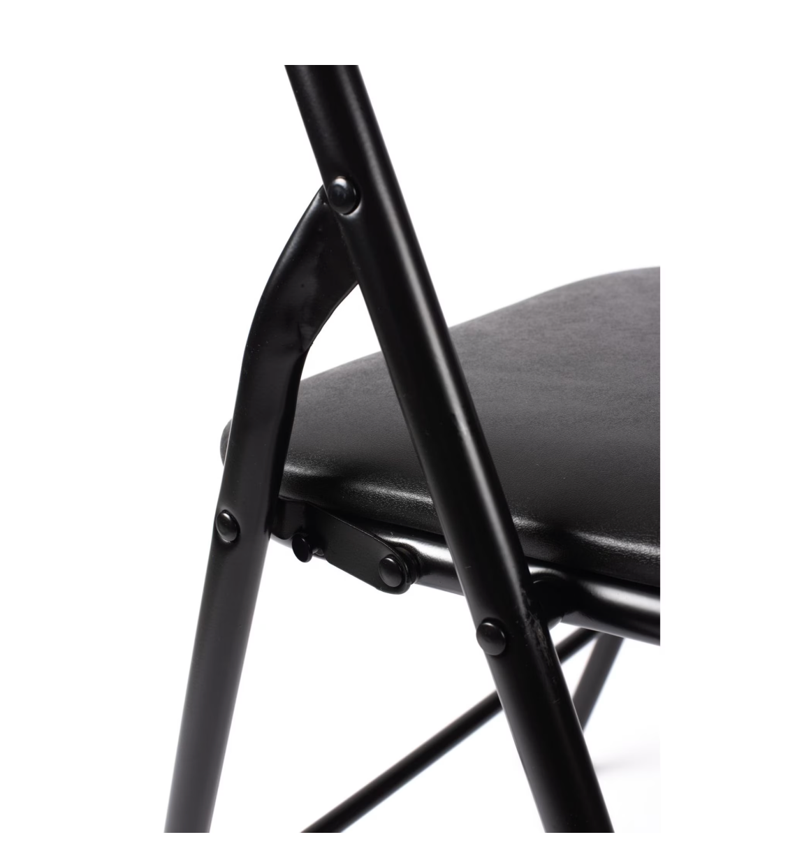 Black Padded Vinyl Folding Chair
