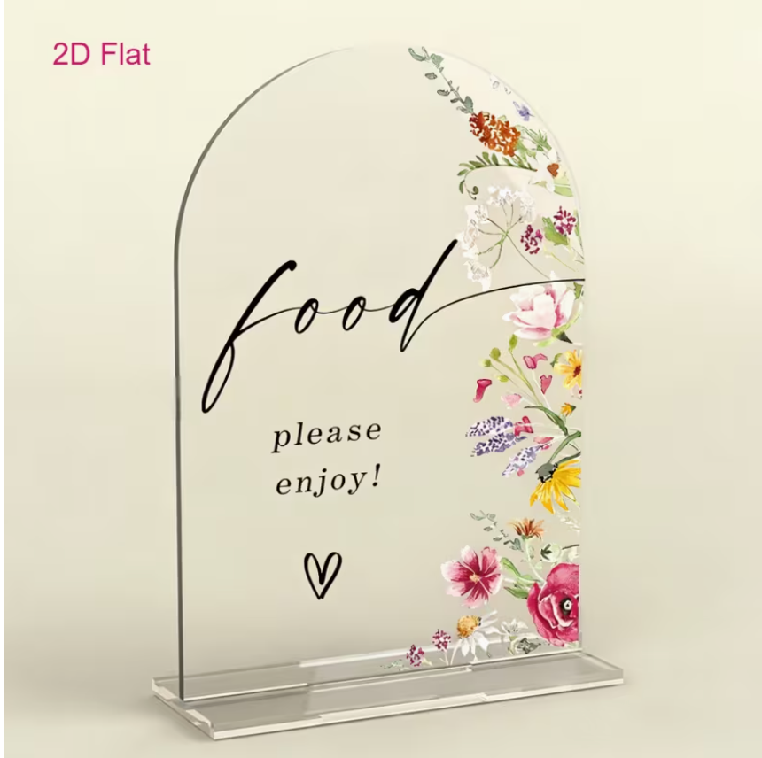 Wildflower Acrylic "Food" Sign