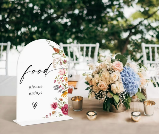 Wildflower Acrylic "Food" Sign