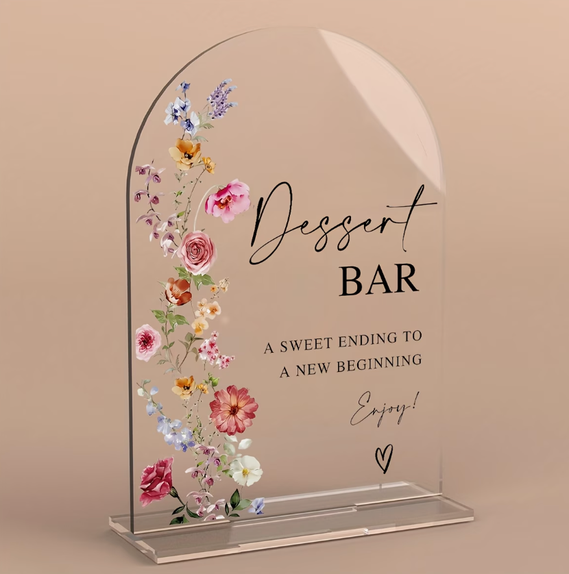 Wildflower Acrylic "Dessert Bar" Sign