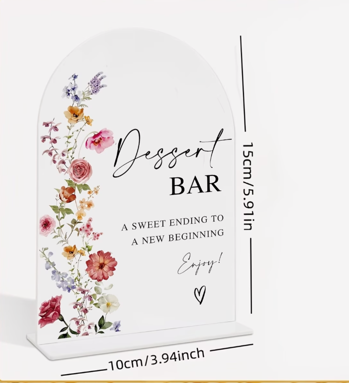 Wildflower Acrylic "Dessert Bar" Sign